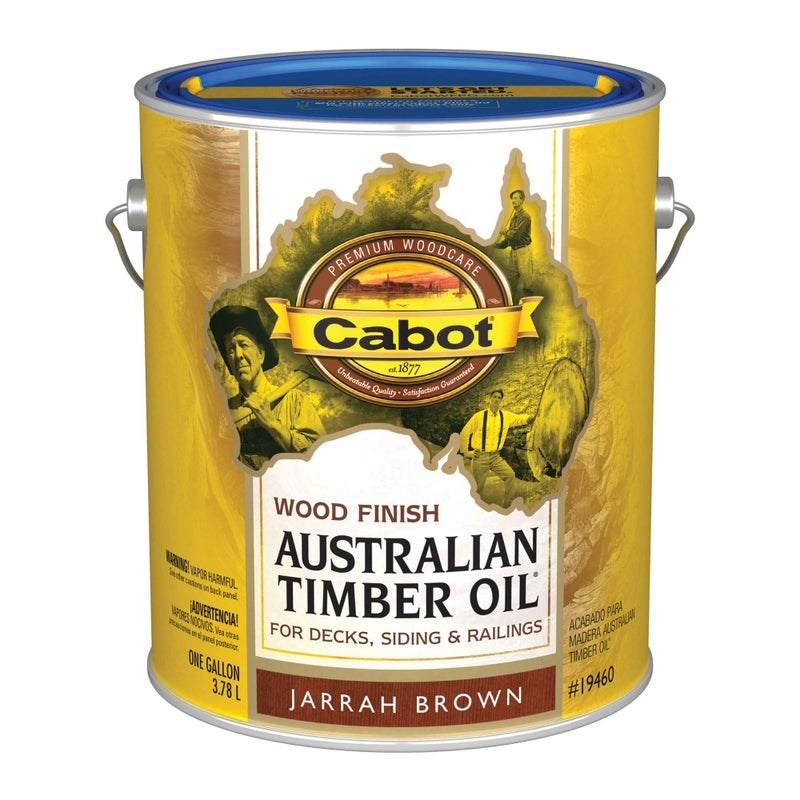 Cabot 140.0019460.007 Australian Timber Oil Water Reducible Stain, 1 gal, Jarrah Brown - Image 1